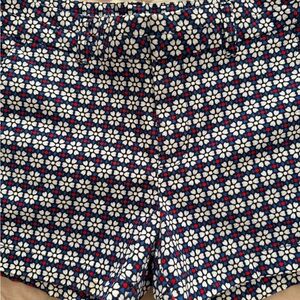 GAP Navy Blue Floral Print Bermuda Shorts with Red Accents